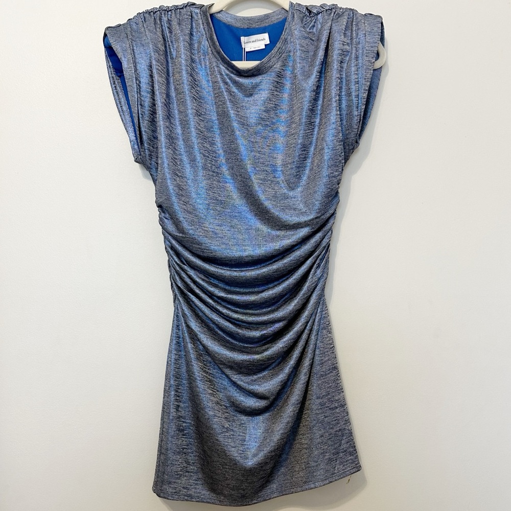 Lovers and Friends Gold and Blue Mini Dress
